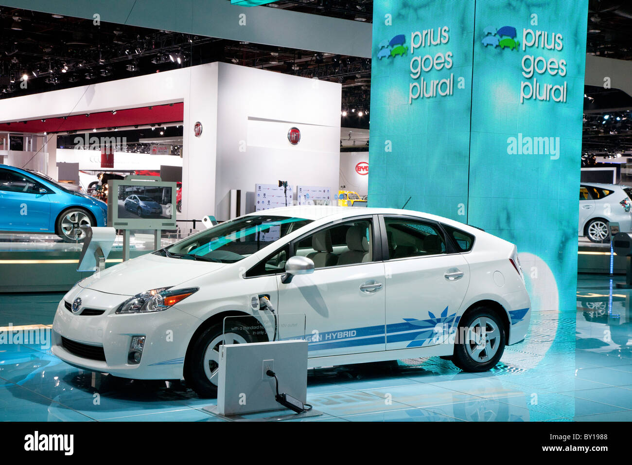 Detroit, Michigan - La Toyota Prius Plug-in hybrid sul display al North American International Auto Show. Foto Stock