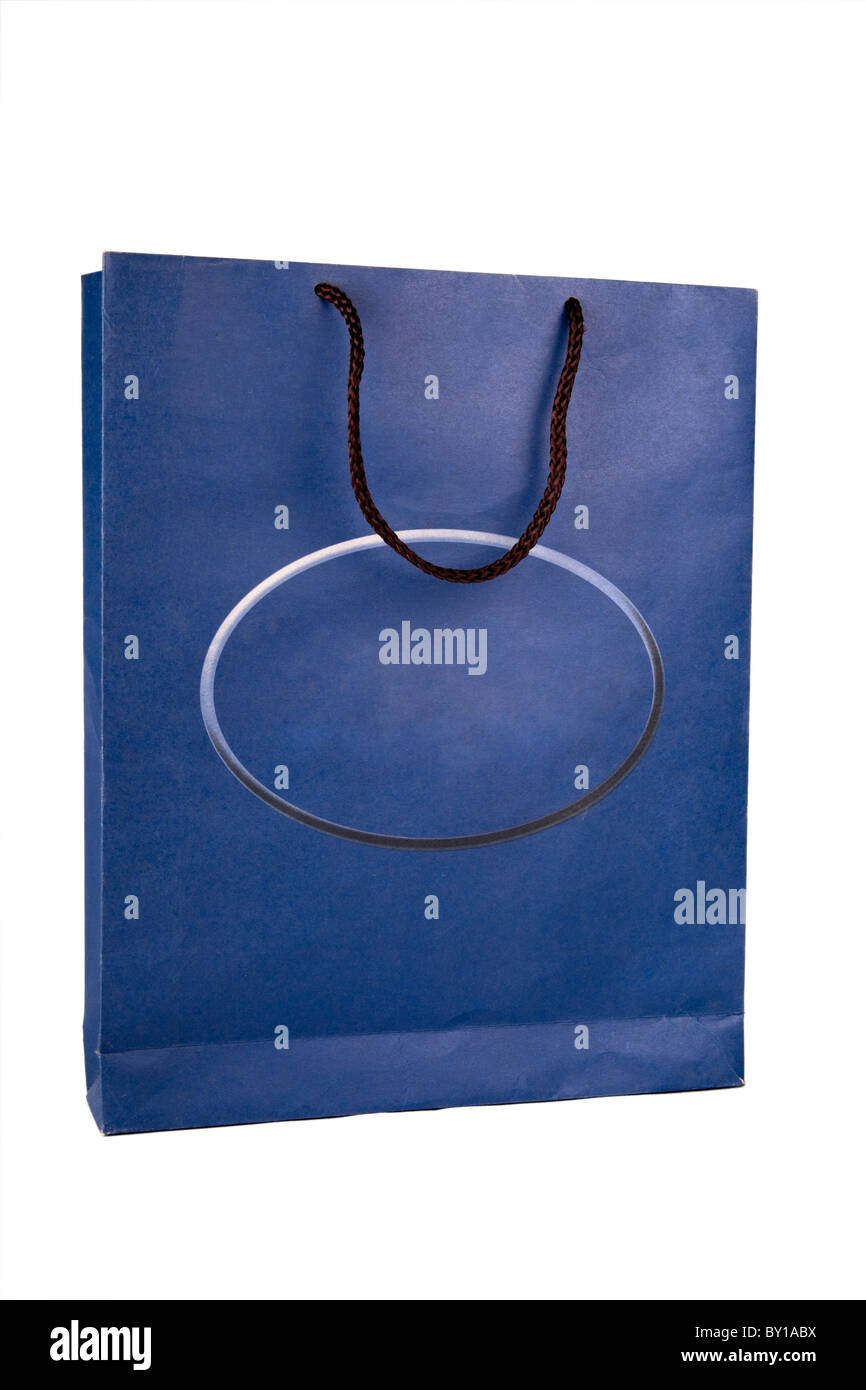 Blue Shopping Bag close up shot Foto Stock