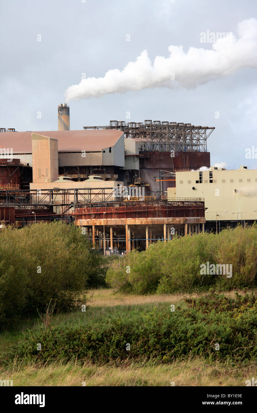 Aughinish allumina, alluminio impianto di raffineria, estuario del fiume Shannon, Irlanda Foto Stock