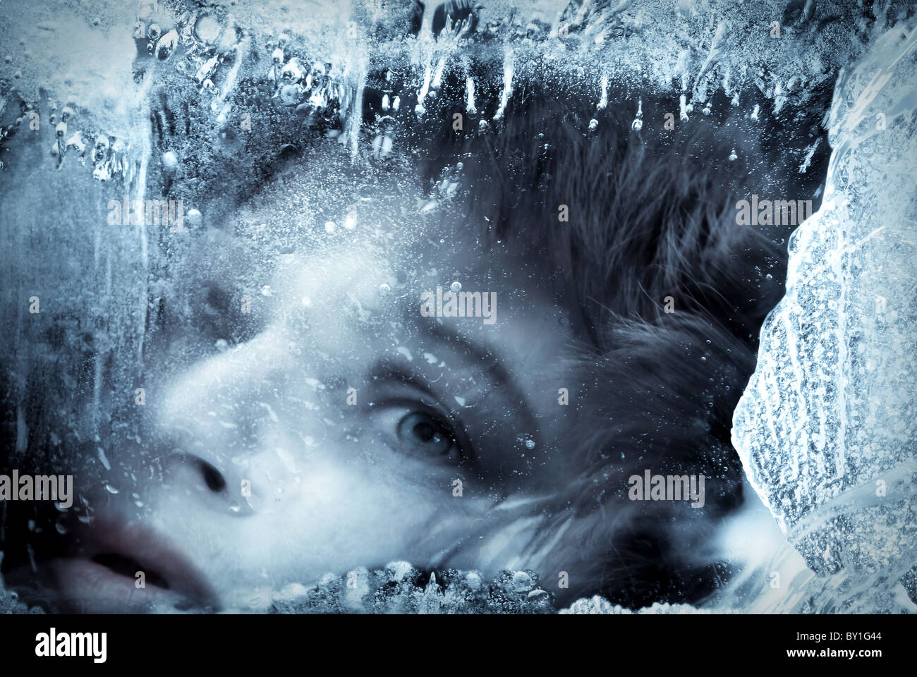 Donna in ghiaccio Foto stock Alamy