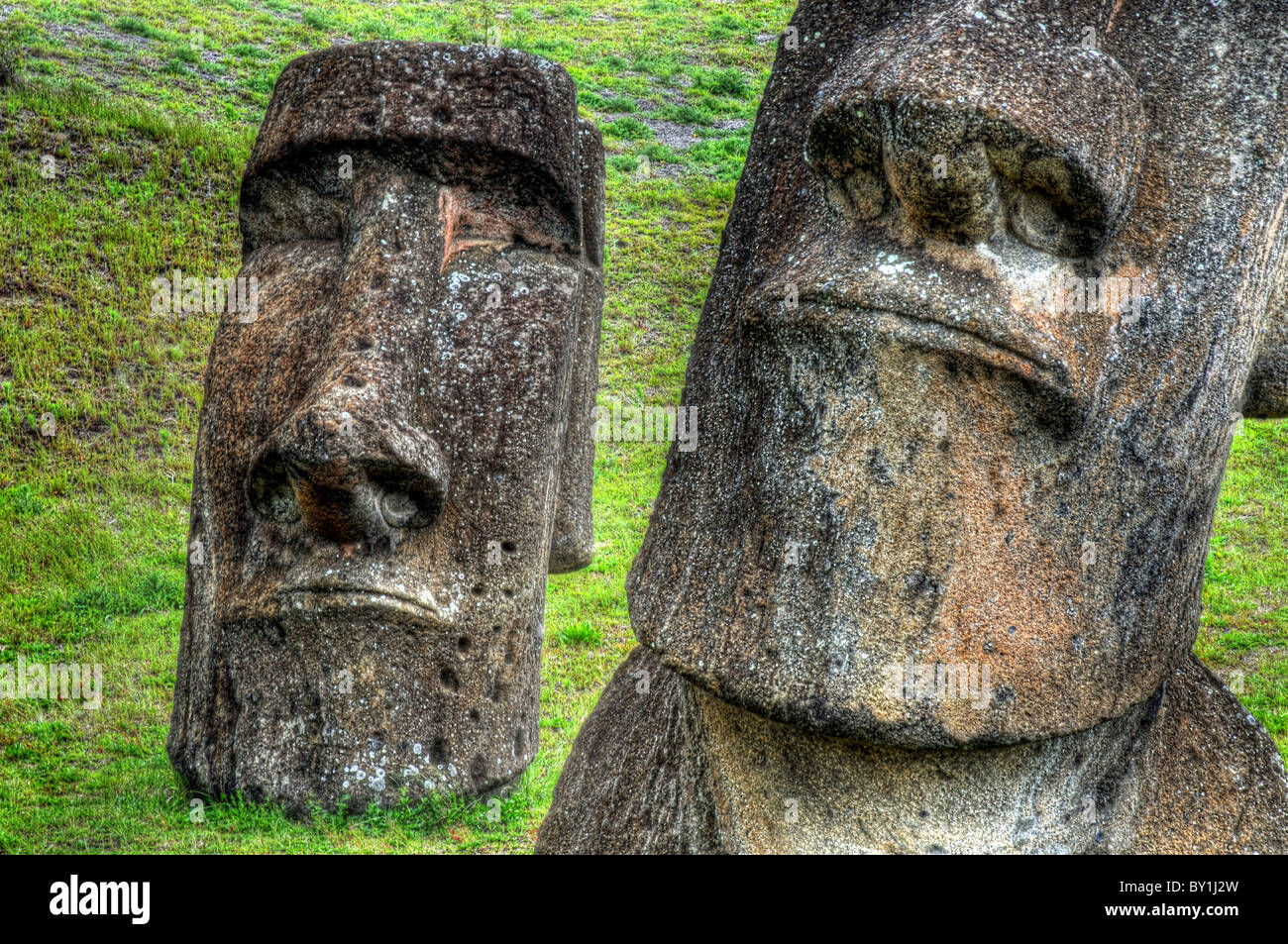 Moai dell'Isola di Pasqua Foto Stock