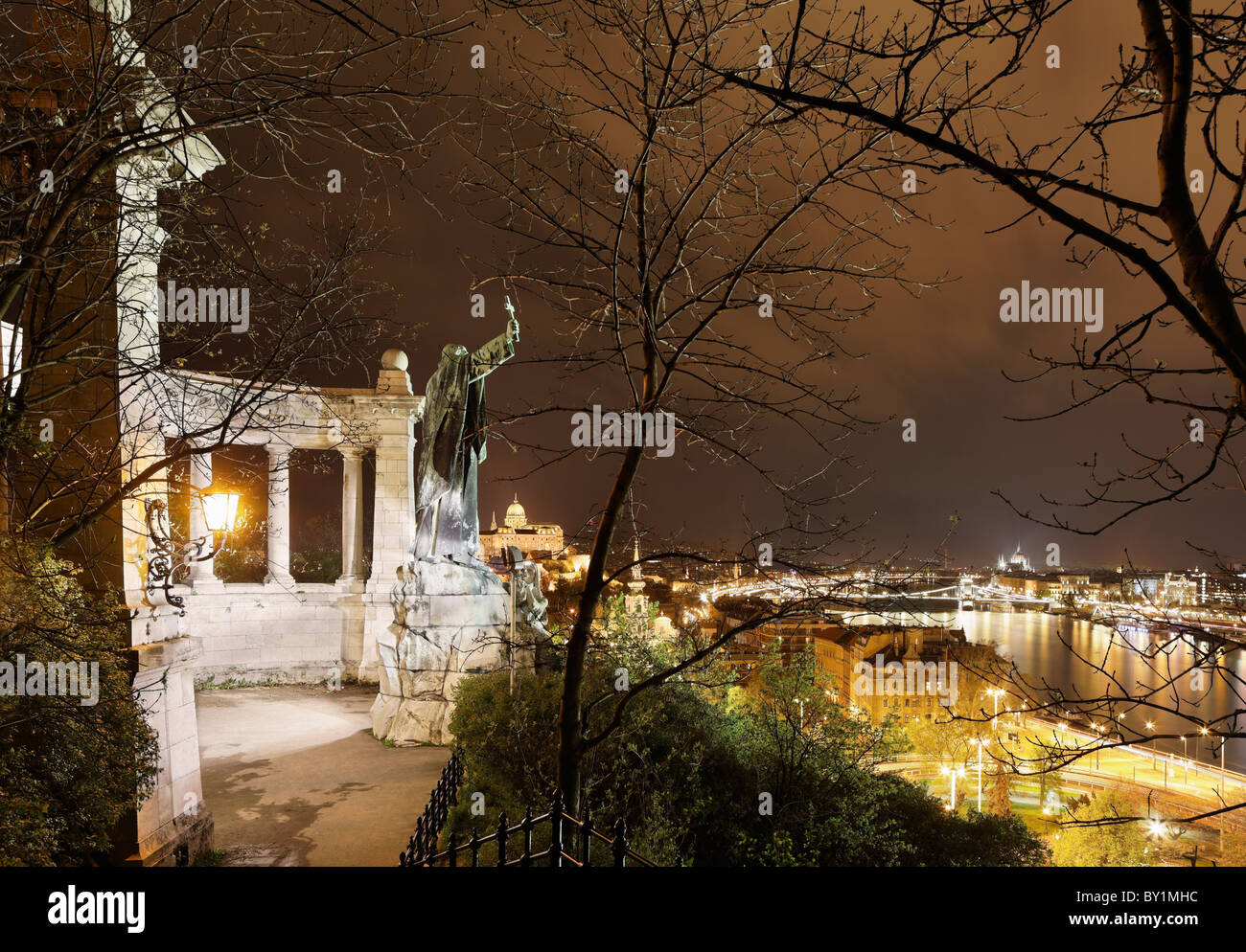 Monumento di Gellert e Budapest Foto Stock