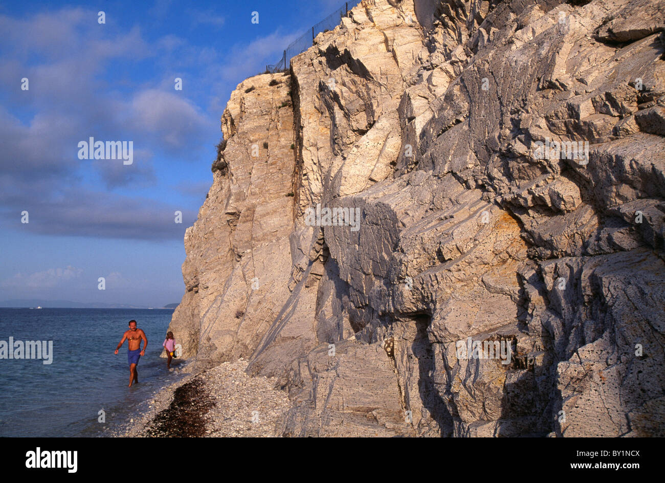 Capo Bianco vicino a Portoferraio, Isola d'Elba, Italia Foto Stock