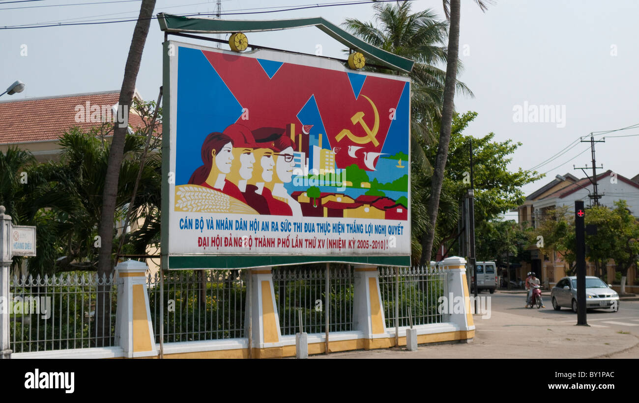 Governo poster, Hoi An, Vietnam Foto Stock