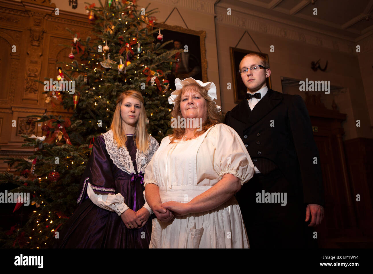 Regno Unito, Inghilterra, Yorkshire, Leeds, Temple Newsam House vittoriana di evento di Natale, costume personale Foto Stock