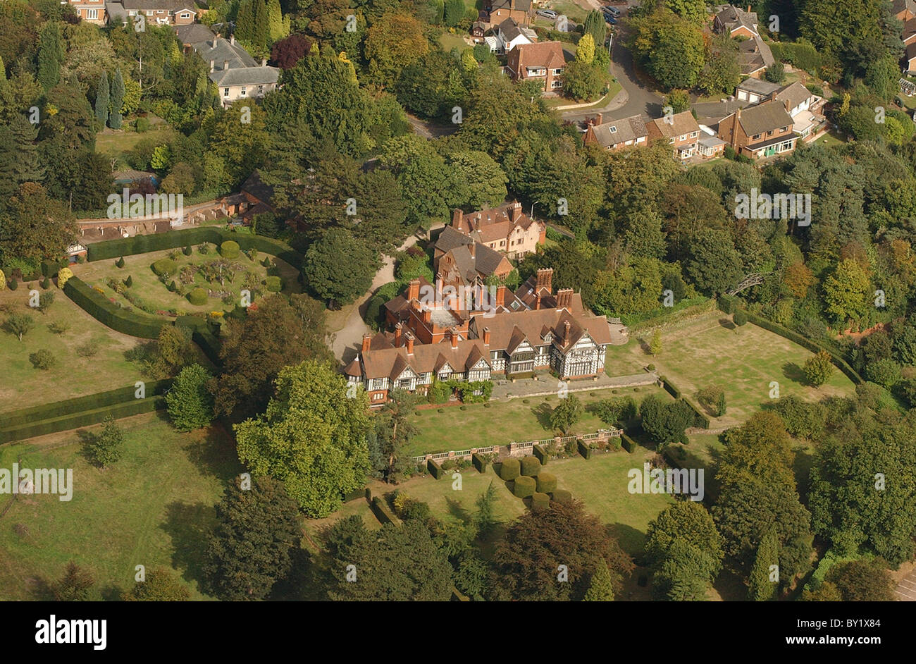 Vista aerea del Wightwick Manor in Wolverhampton 2003 Foto Stock