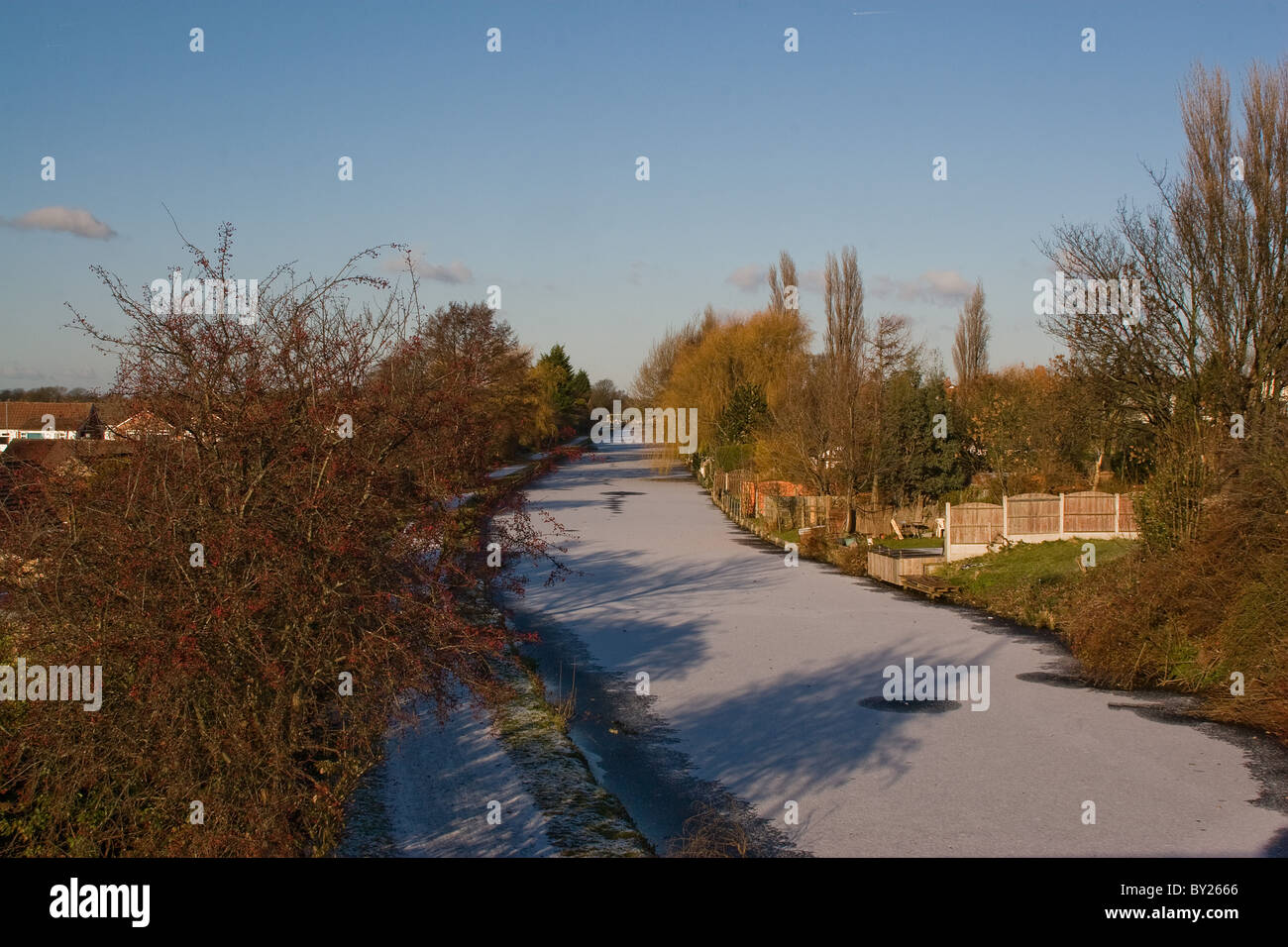 Canale Leeds-Liverpool in inverno Foto Stock