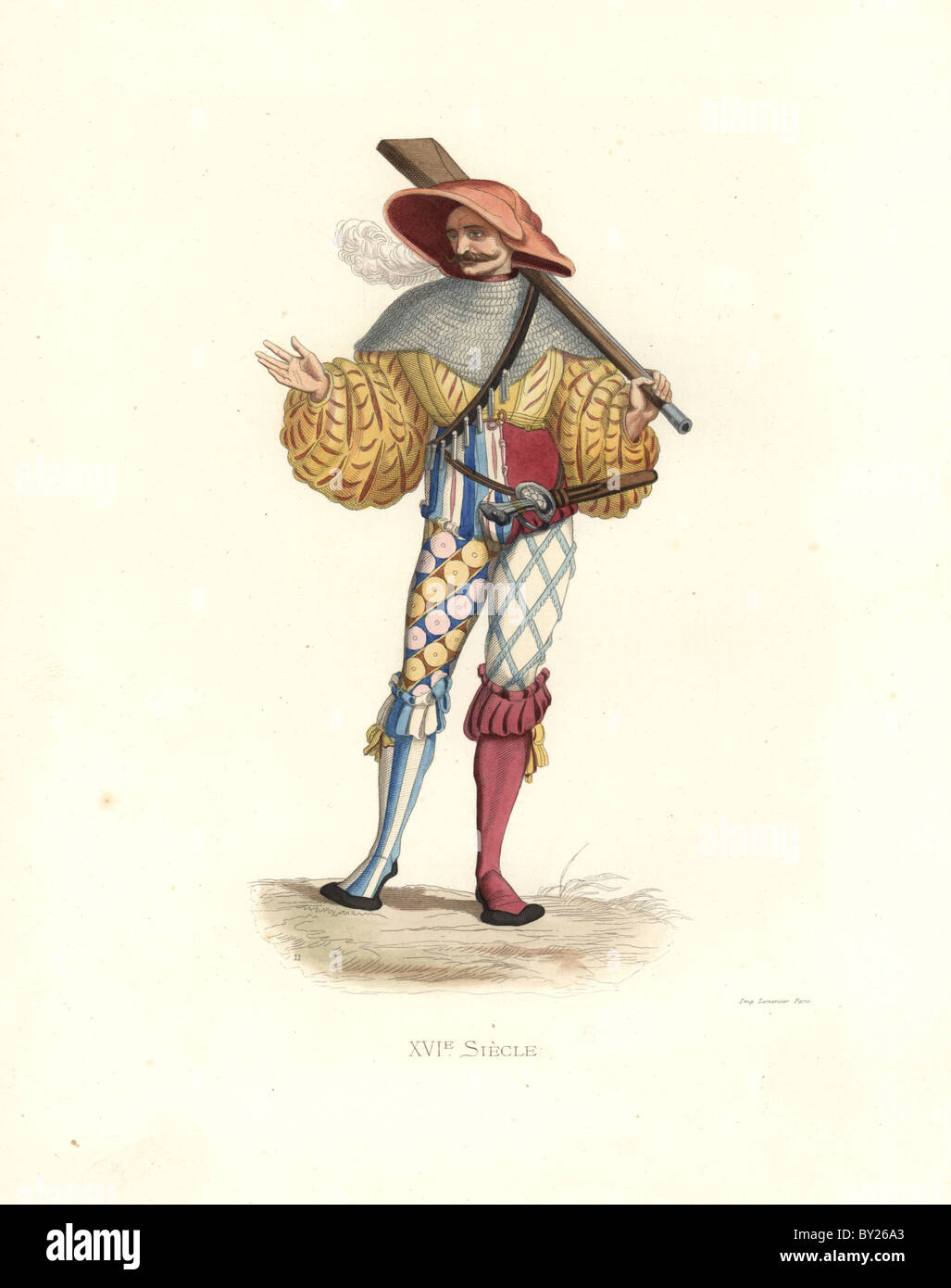 Arquebuser tedesco del XVI secolo Foto Stock