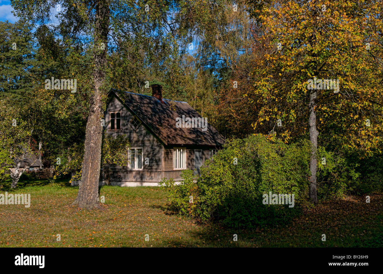 La lettonia moderni colori autunnali agriturismo vicino a Riga migliore Europa orientale Foto Stock