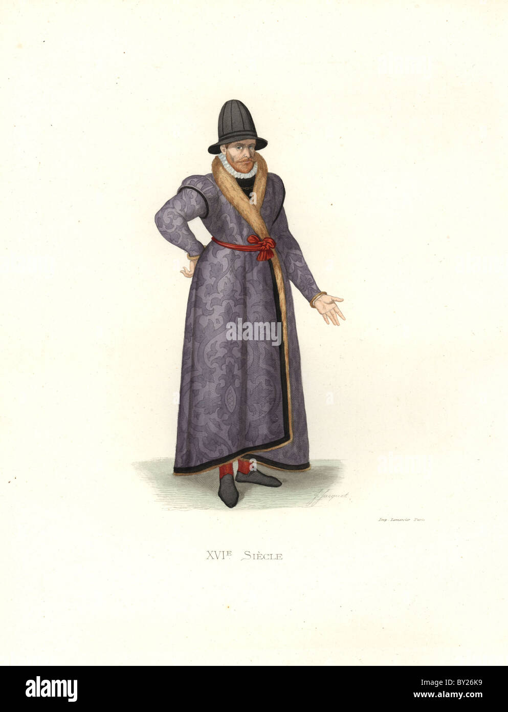 Inglese noble, XVI secolo, da una xilografia da Cesare Vecellio. Foto Stock