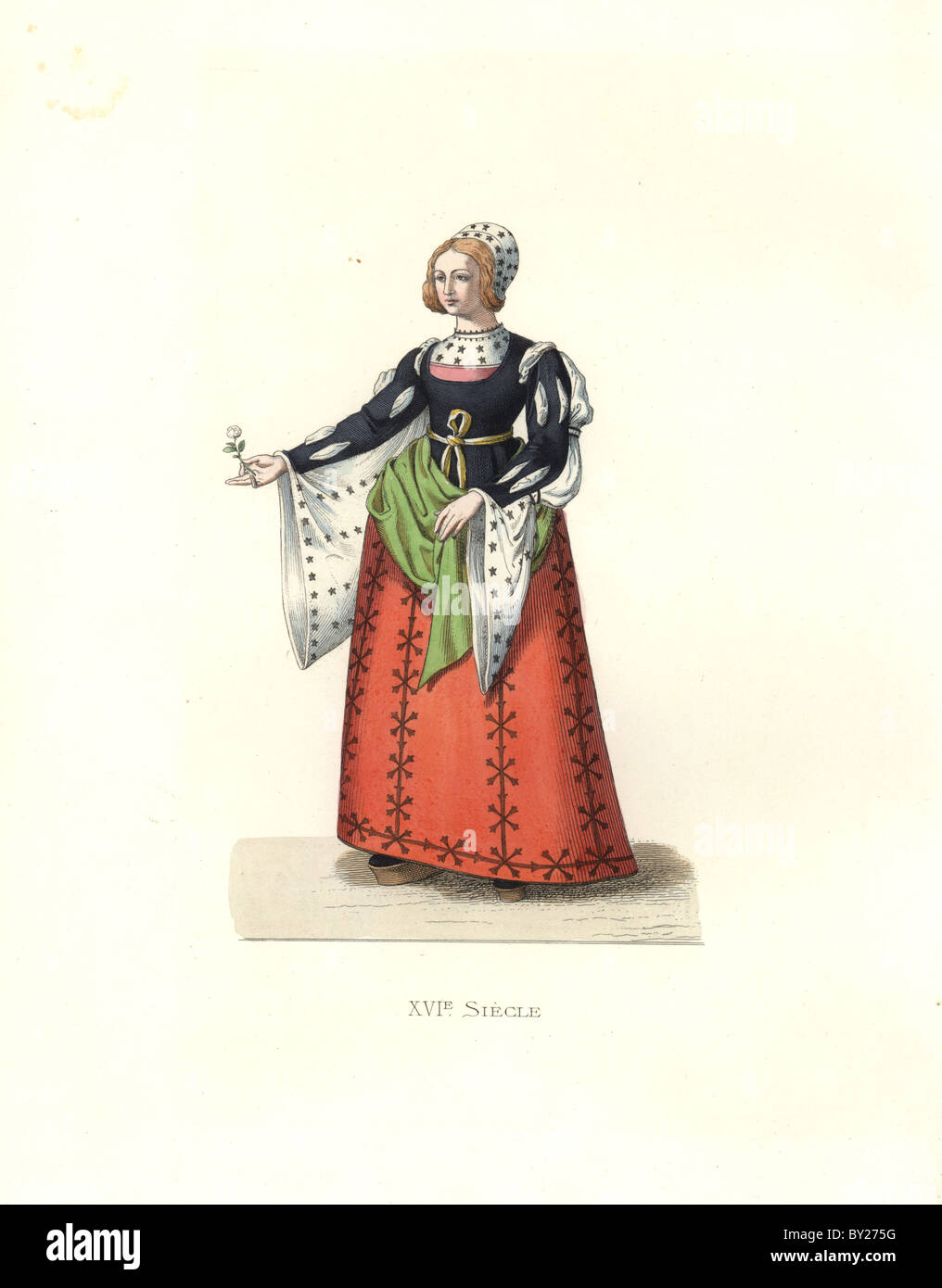 Una donna dalla Castiglia in Spagna, del XVI secolo. Foto Stock
