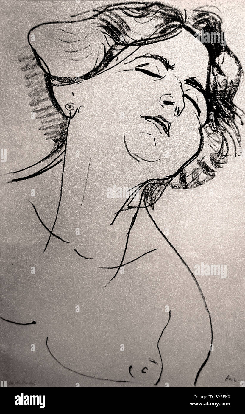 Tete de femme les yeux clos 1906 Testa di donna con gli occhi chiusi 1906 Henri Matisse Francia pittore francese Foto Stock