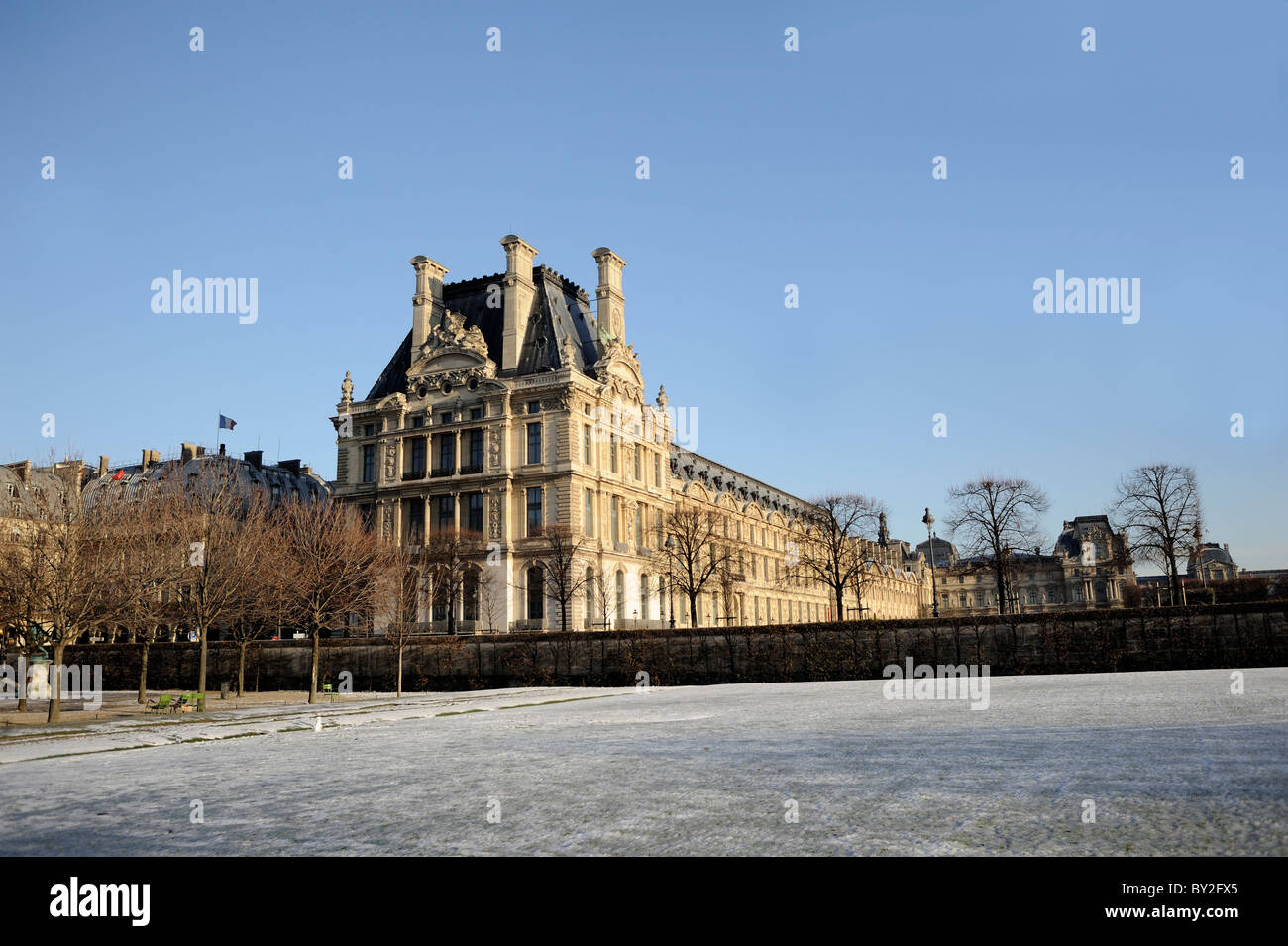 Parigi Francia Tuillerie giardino nel periodo invernale Foto Stock