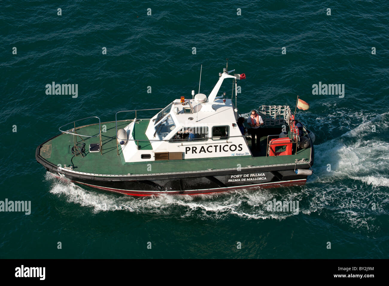 Barca pilota Port De Palma Mallorca Foto Stock