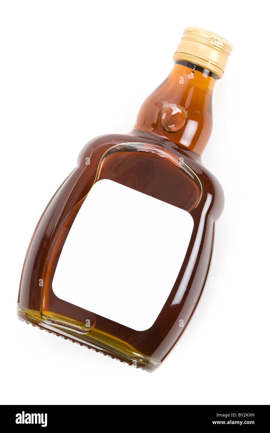 Disco bottiglia di liquore con sfondo bianco Foto Stock