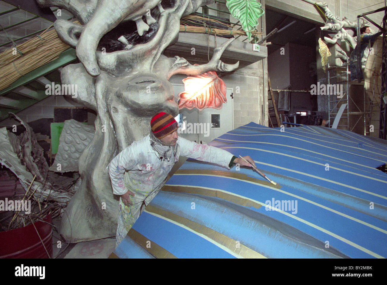 La Cittadella del Carnevale,preparazione al carnevale di Viareggio, Italia Foto Stock
