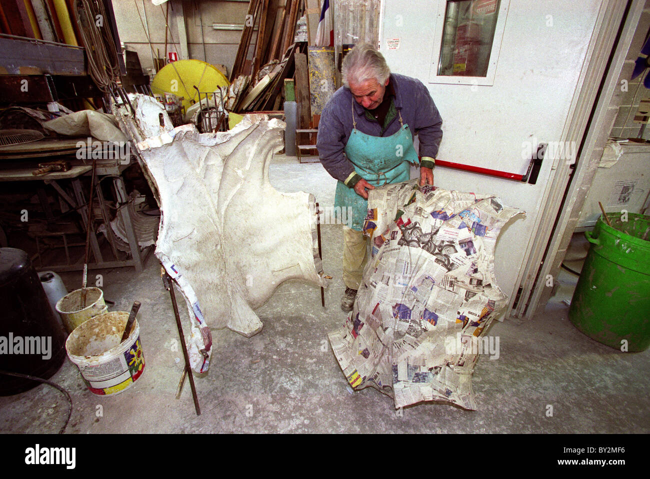 La Cittadella del Carnevale,preparazione al carnevale di Viareggio, Italia Foto Stock