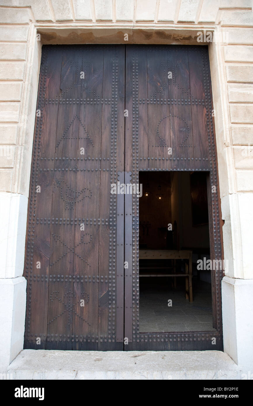 Oratori di Calvari ingresso cappella di Pollenca, Mallorca, Spagna Foto Stock