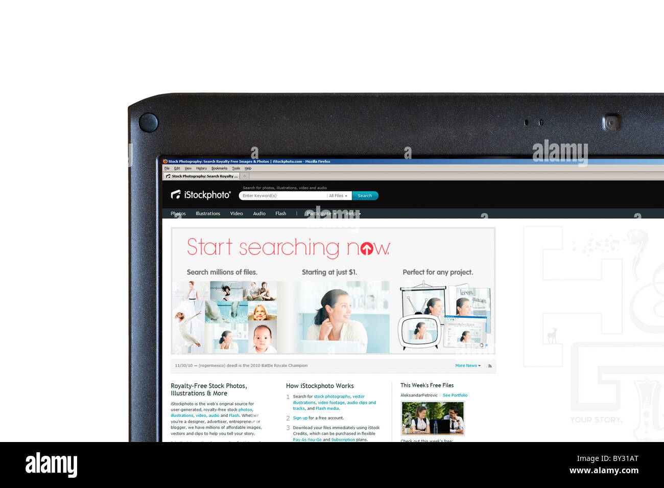 La ricerca di immagini online su iStockphoto microstock website, REGNO UNITO Foto Stock