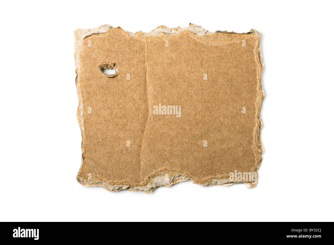 Pezzo di cartoncino con spazio per il testo su sfondo bianco Foto Stock