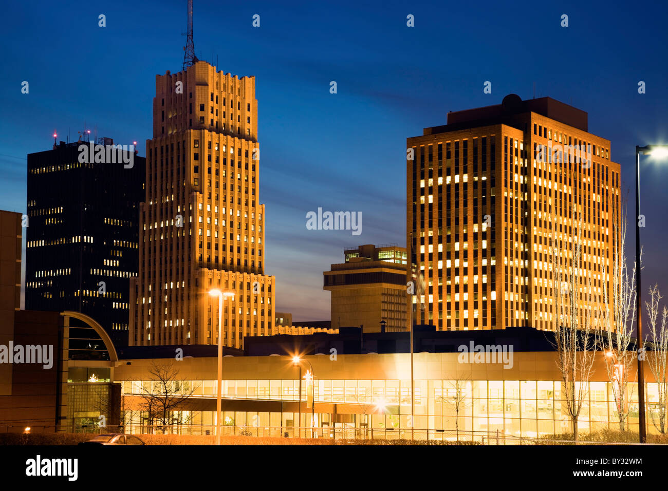 Skyline di Akron, Ohio, Stati Uniti d'America Foto Stock