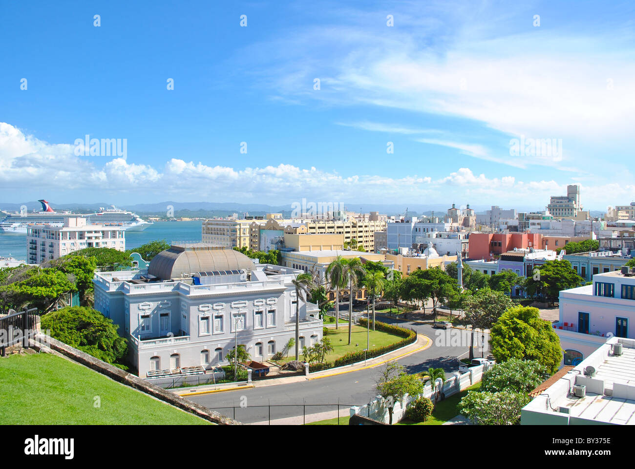 Vista della vecchia San Juan, Puerto Rico. Foto Stock