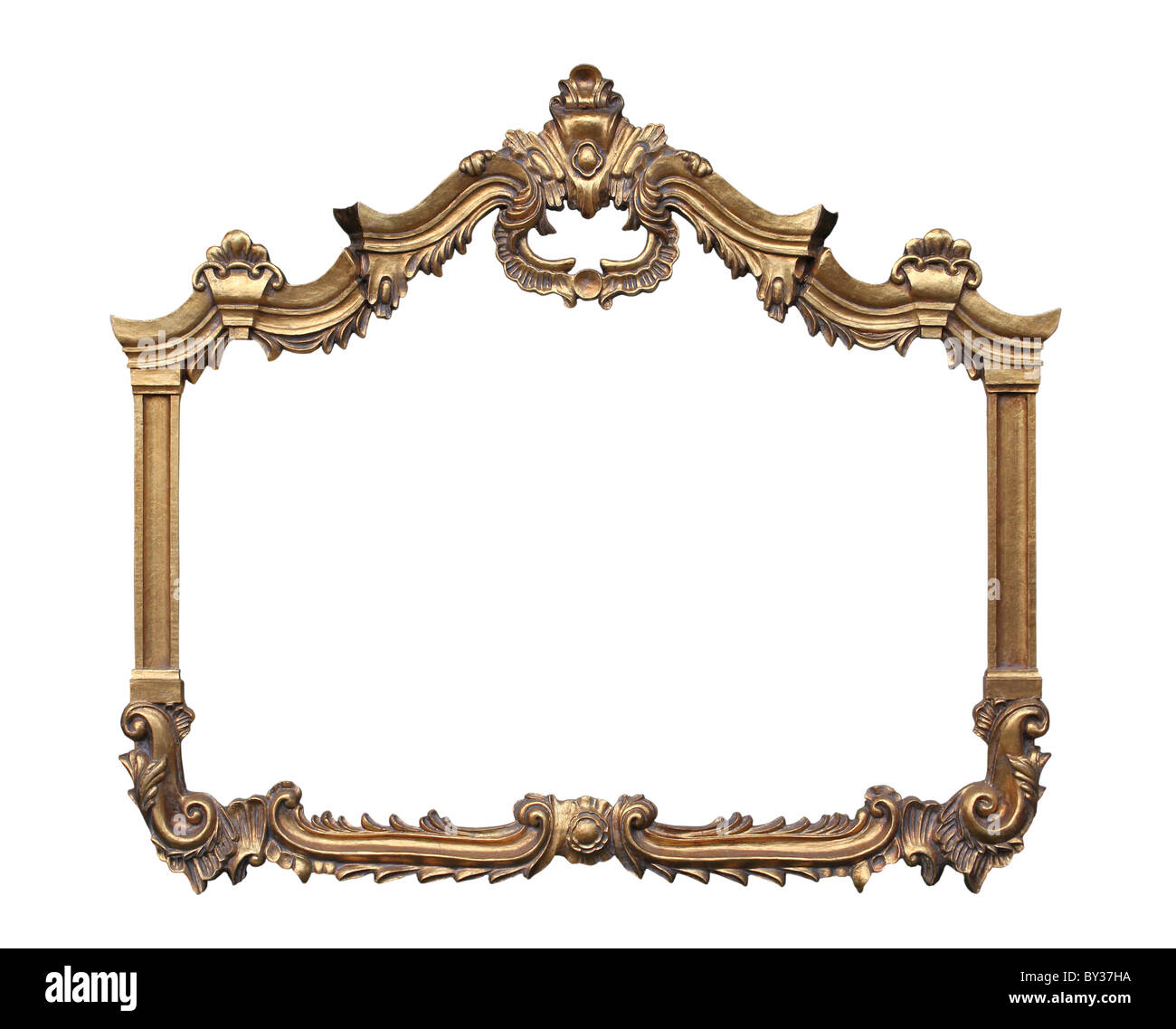 Foto cornice dorata con un motivo decorativo. Foto Stock