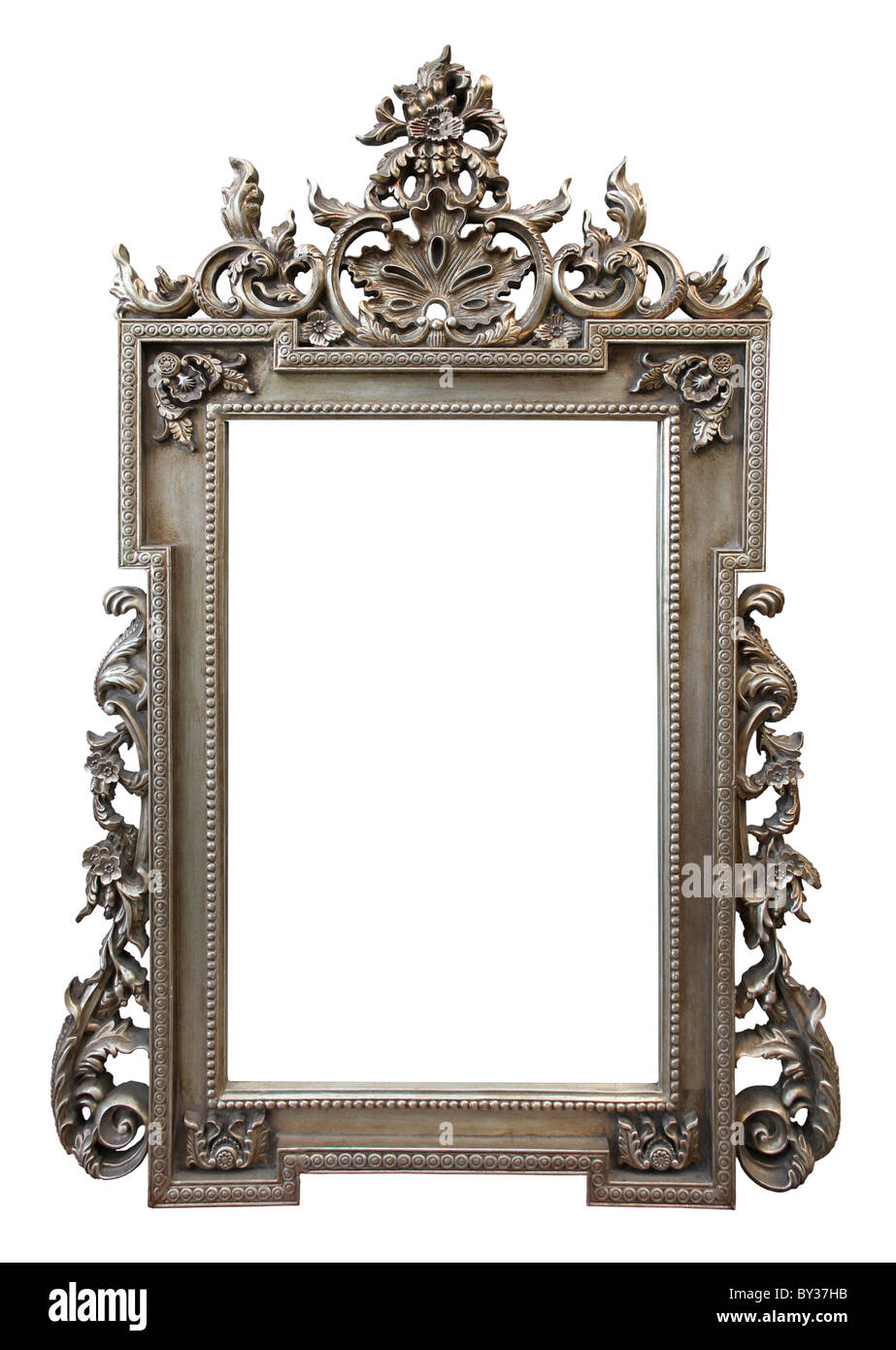 Foto cornice dorata con un motivo decorativo. Foto Stock