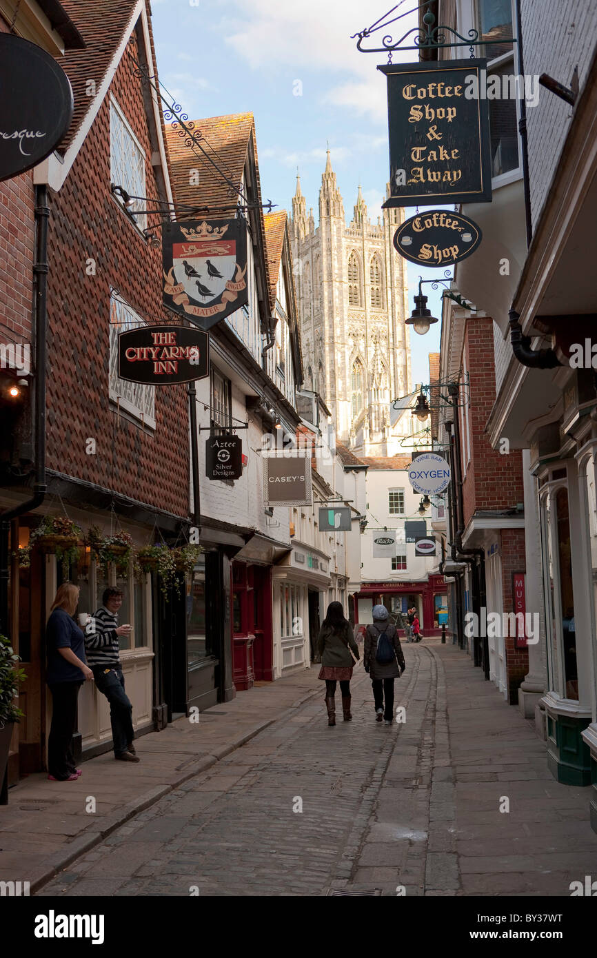 Strada di città Canterbury Foto Stock