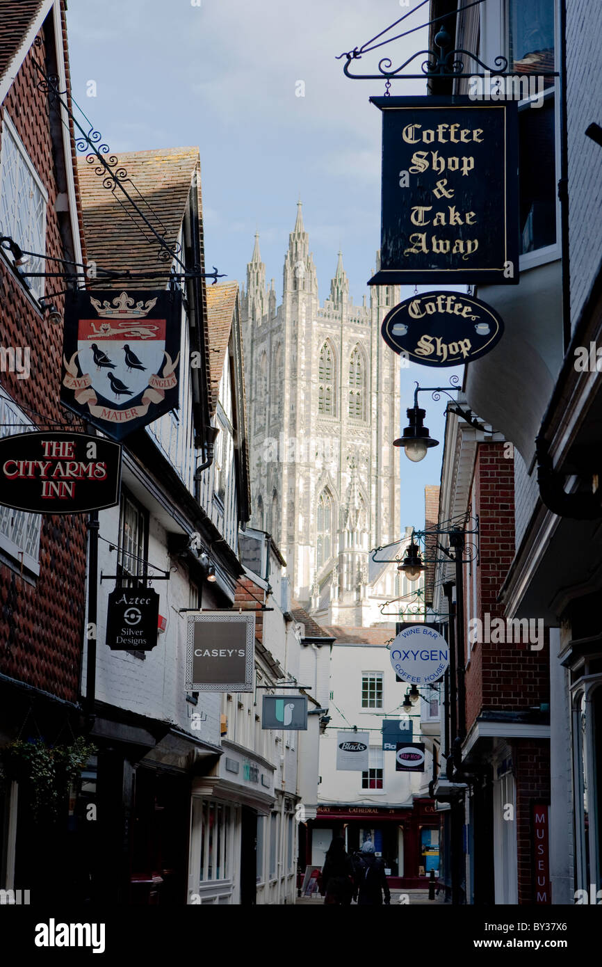 Strada di città Canterbury Foto Stock