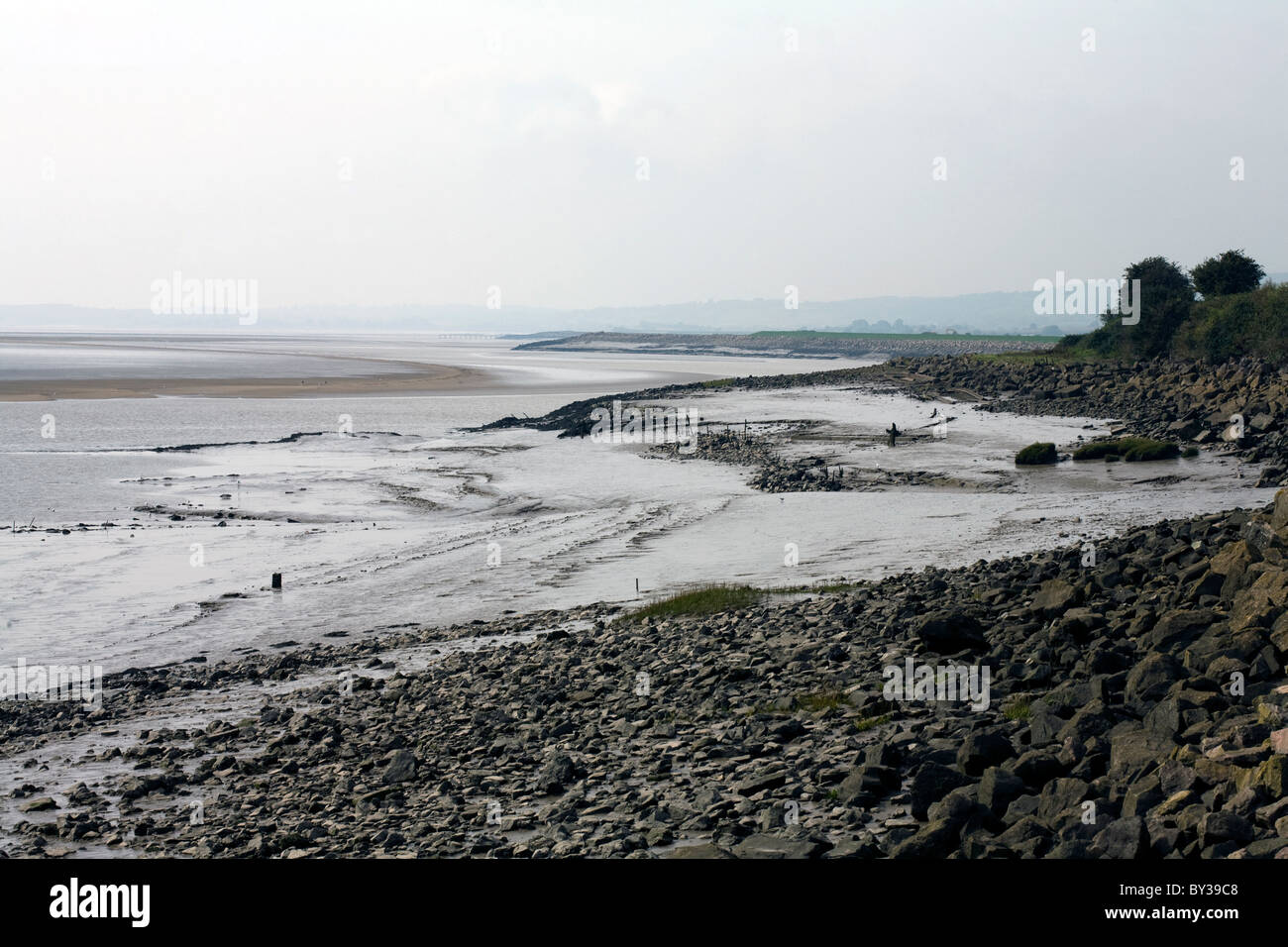 Saniger Sands e Lydney sabbia fiume Severn Gloucestershire in Inghilterra Foto Stock