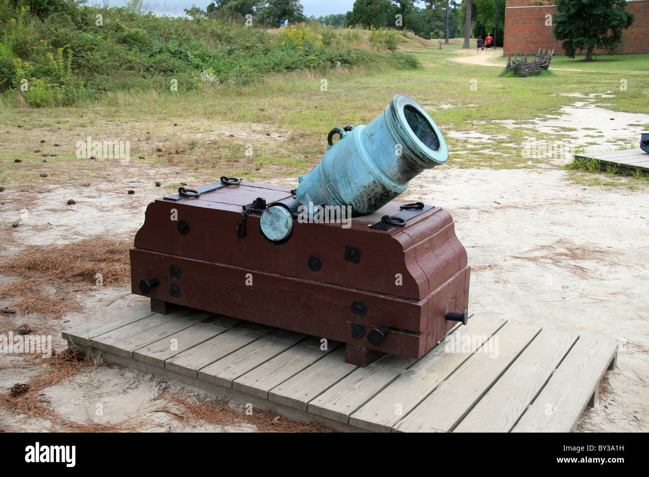 Un pezzo di artiglieria da guerra rivoluzionaria americana dalla battaglia di Yorktown nel 1781. Colonial National Historical Park. Foto Stock