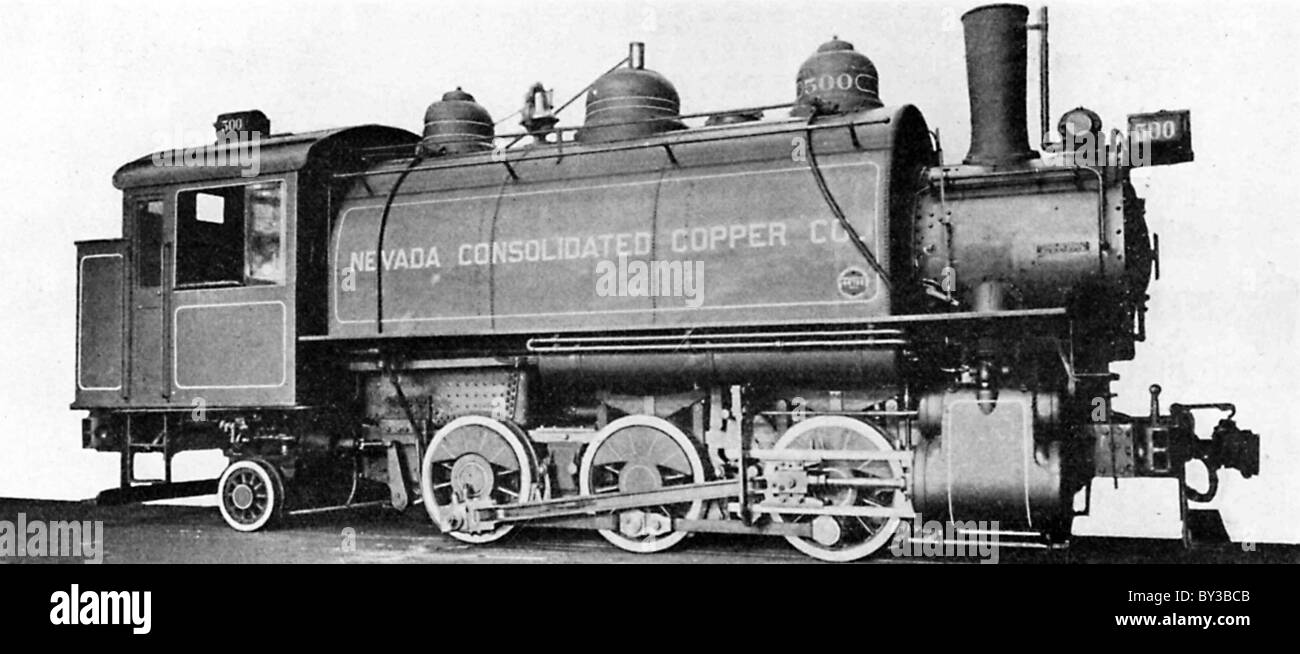Sei accoppiato (0-6-2) serbatoio a sella locomotiva per il servizio di commutazione. Costruito dalla locomotiva Baldwin opere. Foto Stock