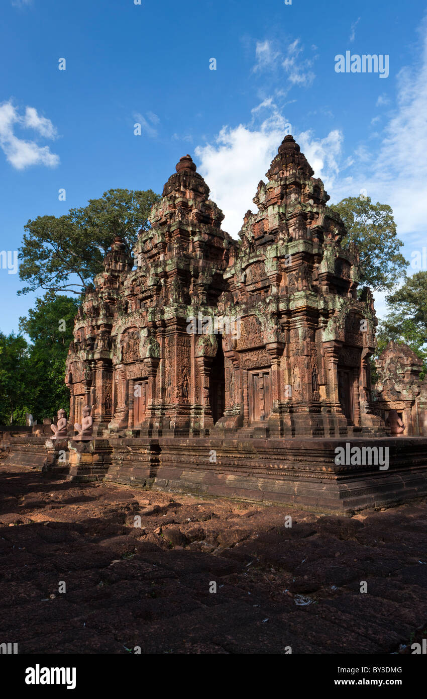 Rovine del tempio, Banteay Srei Tempio Banteay Srei, Angkor, Cambogia Foto Stock