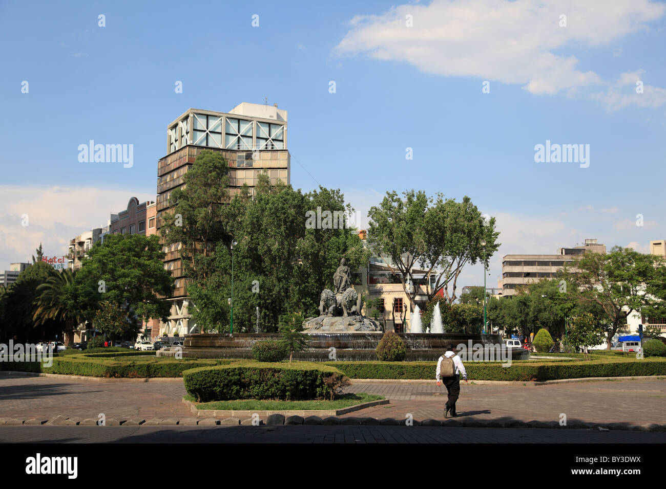 Madrid Plaza, Colonia Roma, quartiere alla moda, Città del Messico, Messico, America del Nord Foto Stock
