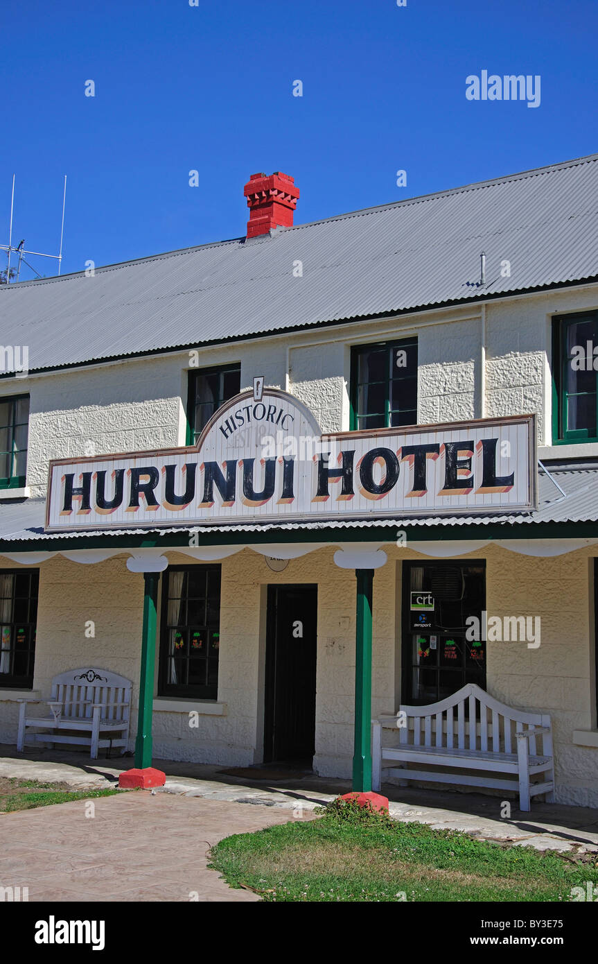 Storico Hotel Hurunui, Karaka Road, Hurunui, North Canterbury, regione di Canterbury, Isola del Sud, Nuova Zelanda Foto Stock