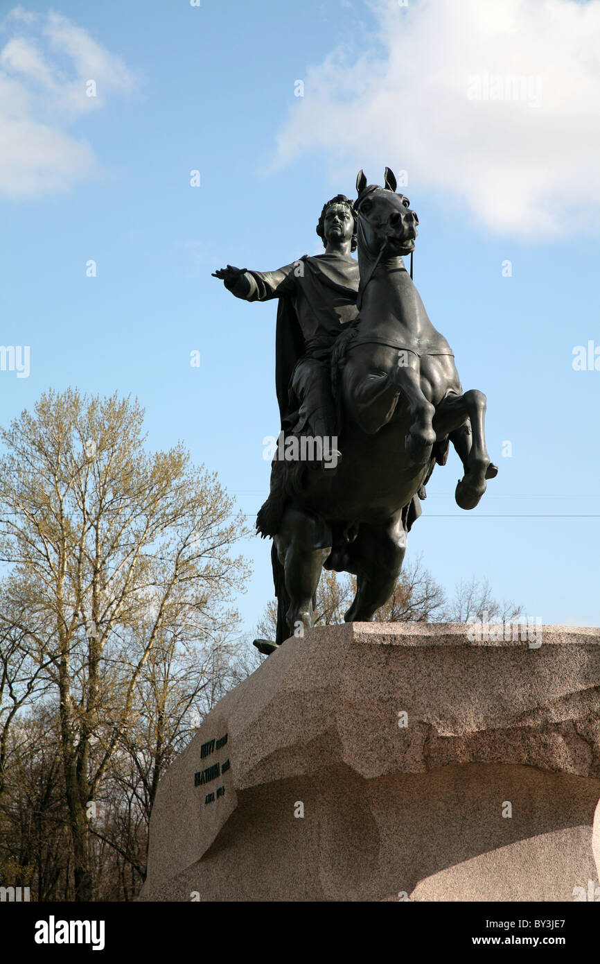 Il Cavaliere di bronzo, monumento a Pietro il Grande. San Pietroburgo, Russia. Foto Stock