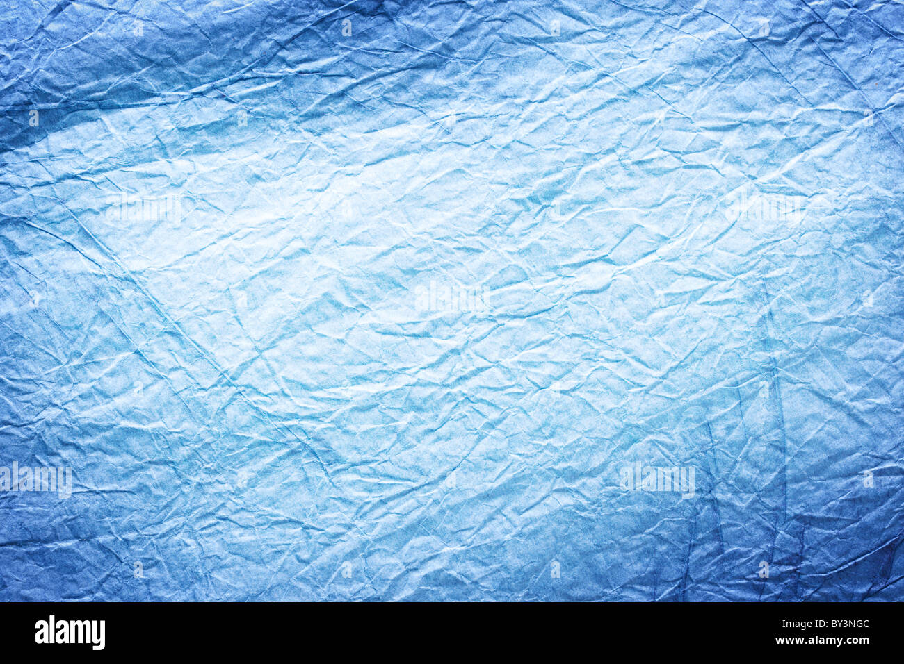 Struttura di immagine di accartocciata carta blu. Foto Stock