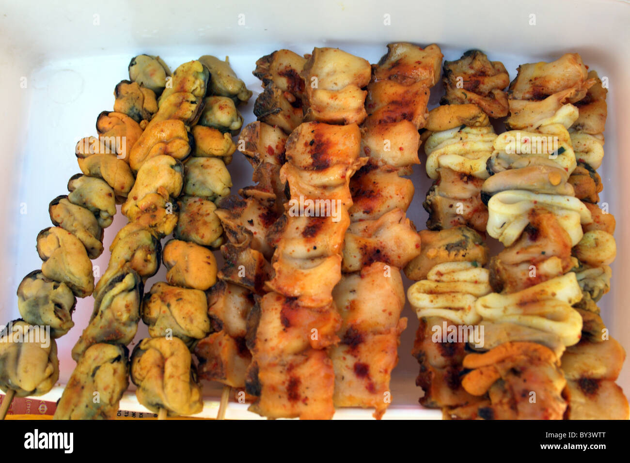 Shish kebab da cozze Foto Stock