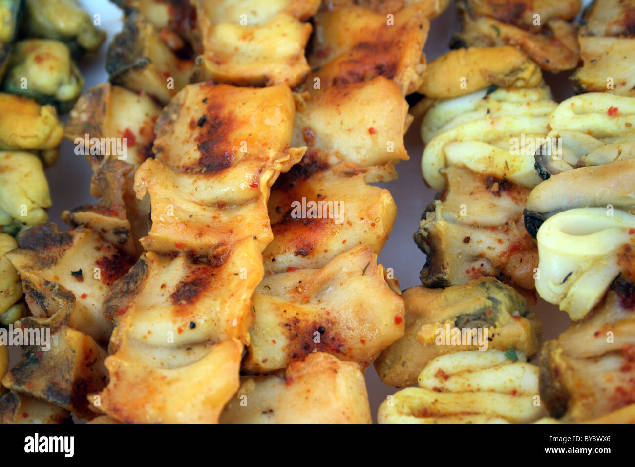 Shish kebab da cozze Foto Stock