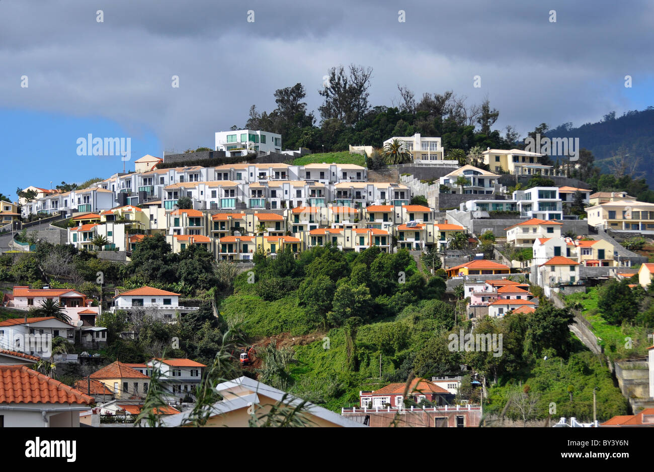 Madeira, Portogallo, Funchal, Aussicht vom Pico dos Barcelos 355 m Madeira, Portogallo, Funchal Pico dos Barcelos vista da 355 m Foto Stock