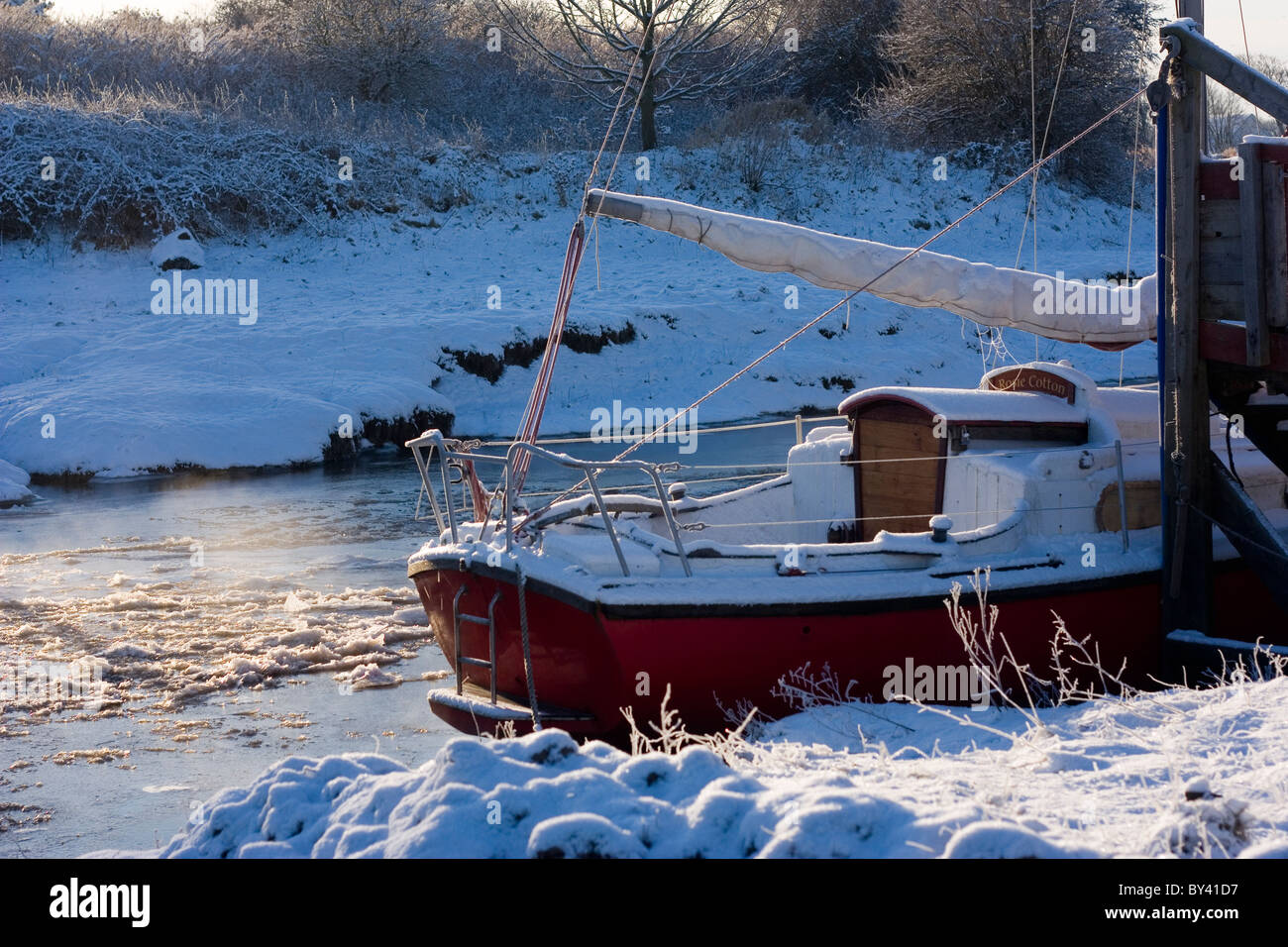 Skippool Creek Lancshire in inverno Foto Stock