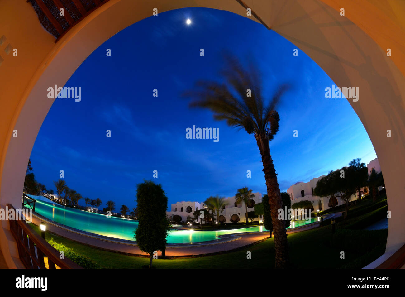 L'Hilton Resort Dahab, Egitto EG, vista da una villa privata Foto Stock