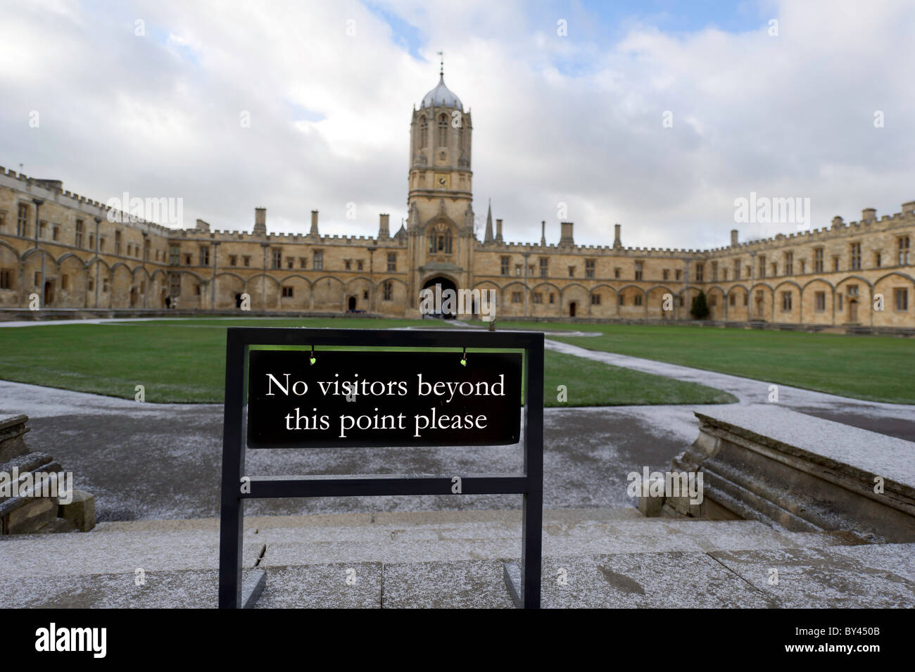 Christ Church College quadrangolo principale dell'Università di Oxford. Foto Stock