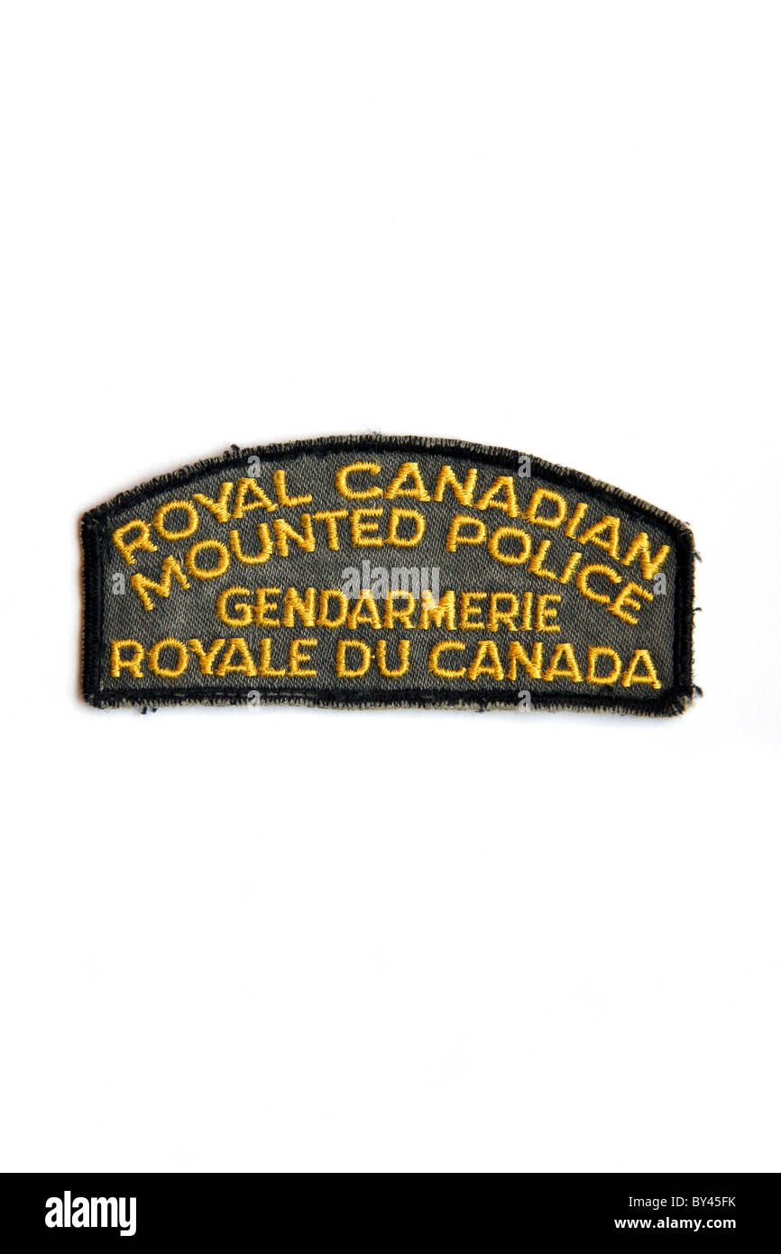 RCMP Royal Canadian polizia montata patch in inglese e in francese Foto Stock