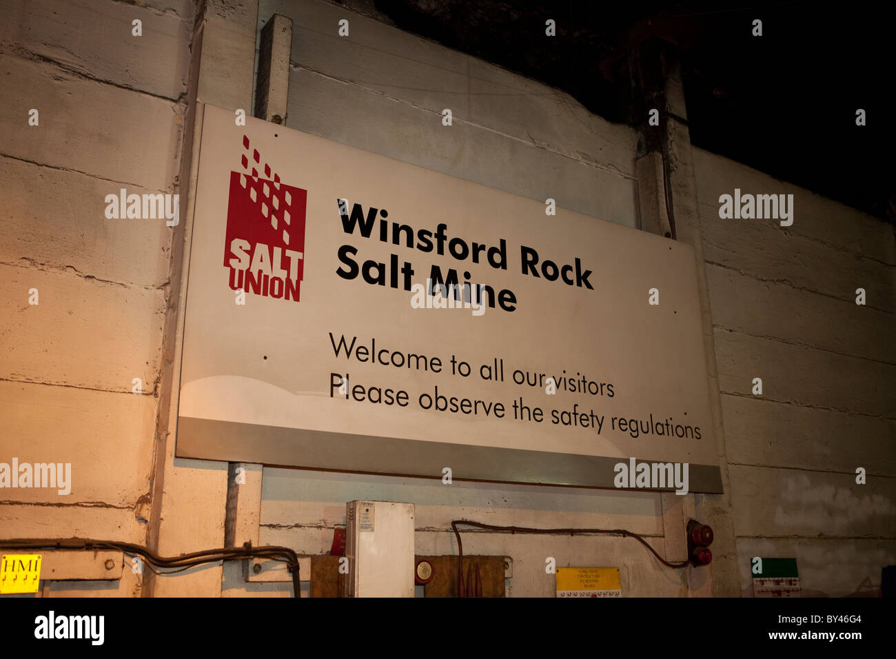 Winsford Rock Miniera di Sale Cheshire Regno Unito - sale di pietra per la costruzione di strade in inverno Foto Stock
