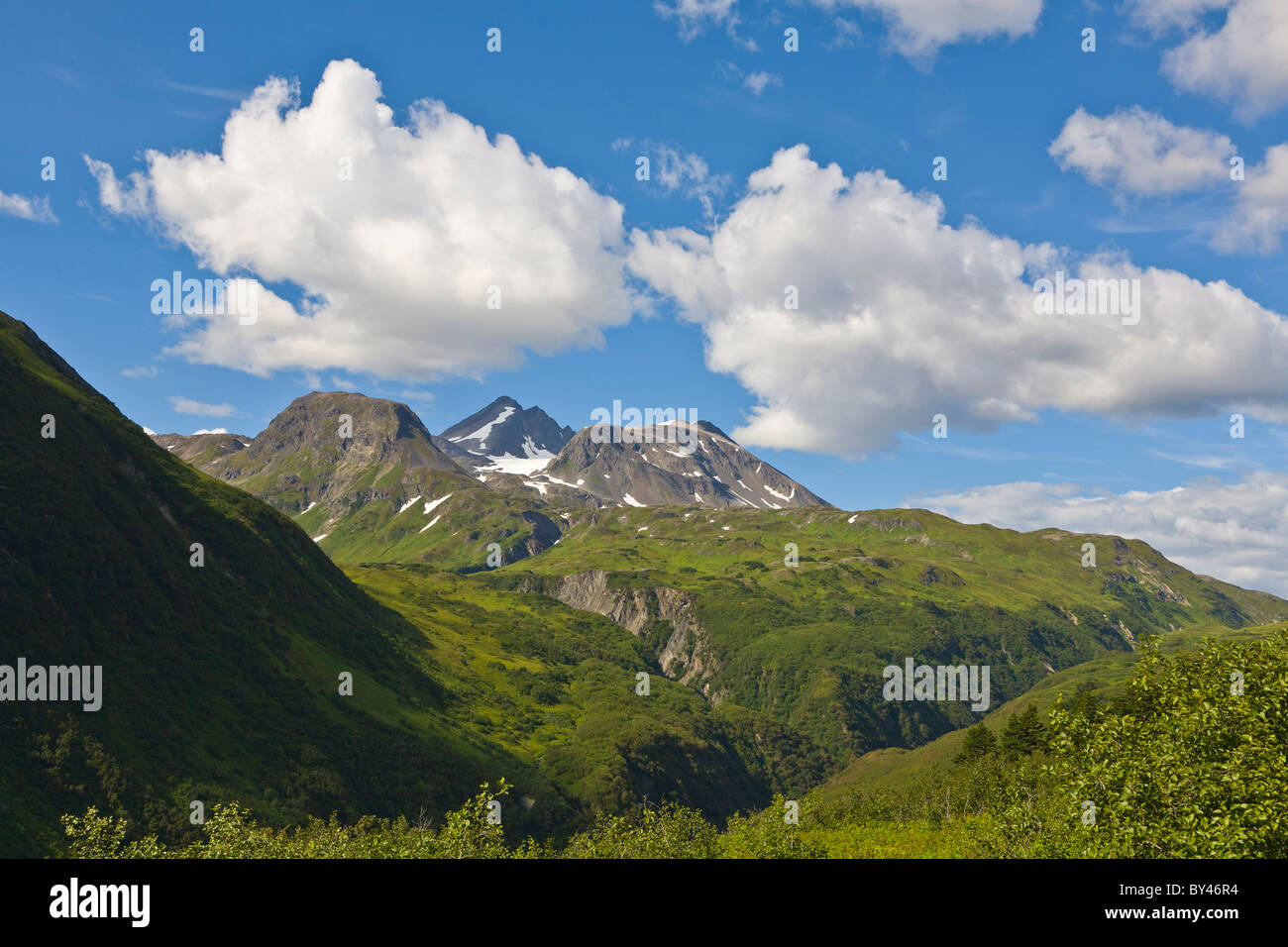 Rocky robusto Kenai Mountains sulla Penisola di Kenai vicino a Seward Alaska Foto Stock