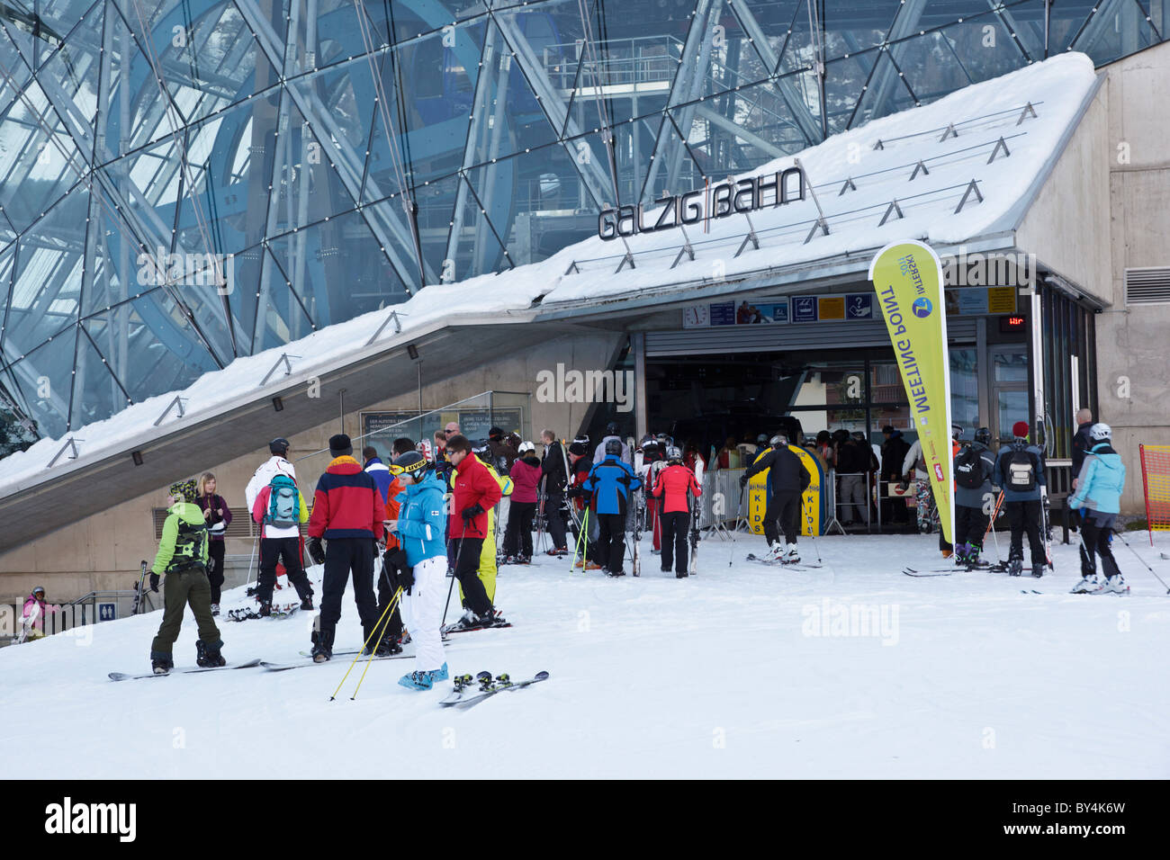 Il Galzigbahn stazione di sollevamento in St Anton Foto Stock