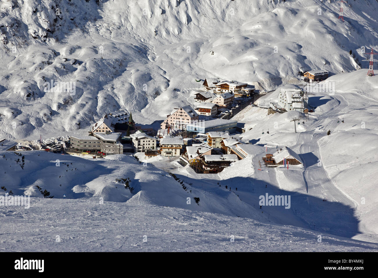 Il villaggio di St Christoph am Arlberg in Austria Foto Stock