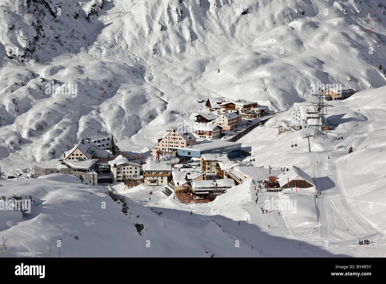 Il villaggio di St Christoph am Arlberg in Austria Foto Stock